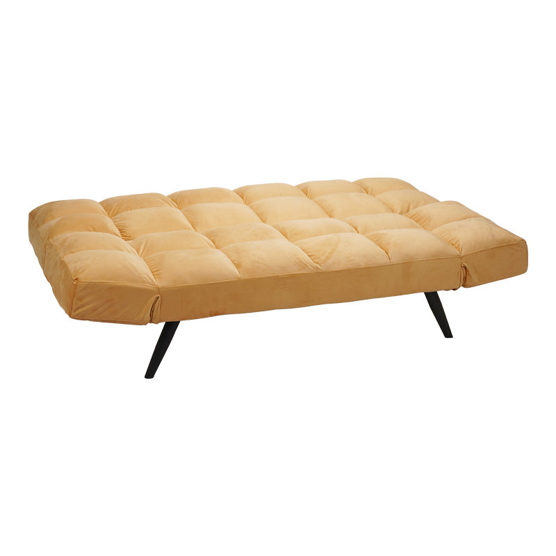 Canapea extensibila 3 locuri Freddo, Catifea, Galbena, 181x81x86 cm, detaliu produs