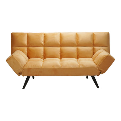 Canapea extensibila 3 locuri Freddo, Catifea, Galbena, 181x81x86 cm, foto produs 6