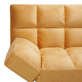 Canapea extensibila 3 locuri Freddo, Catifea, Galbena, 181x81x86 cm, foto produs 9