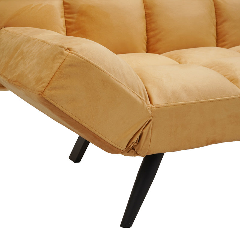 Canapea extensibila 3 locuri Freddo, Catifea, Galbena, 181x81x86 cm, foto produs 10