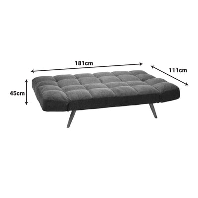 Canapea extensibila 3 locuri Freddo I, Velvet, Maro, 181x81x86 cm, foto produs 12