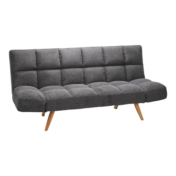 Canapea extensibila 3 locuri Freddo, stofa, antracit, 181x81x86 cm