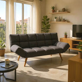 Canapea extensibila 3 locuri Freddo, stofa, antracit, 181x81x86 cm, imagine suplimentara