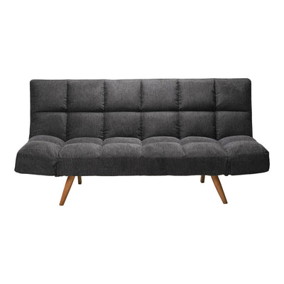 Canapea extensibila 3 locuri Freddo, stofa, antracit, 181x81x86 cm, foto produs