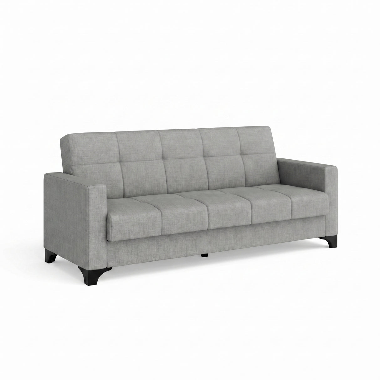 Canapea extensibila 3 locuri Salonika, cu lada de depozitare, Gri, 215x70x95 cm - Gri deschis