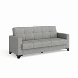 Canapea extensibila 3 locuri Salonika, cu lada de depozitare, Gri, 215x70x95 cm - Gri deschis