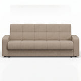 Canapea extensibila 3 locuri Thassos cu lada de depozitare, Bej - Maro, 220x70x90 cm - Bej