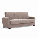Canapea Extensibilă 3 locuri Valencia, cu ladă de depozitare, Bej - Gri, 220x68x90 cm - Bej