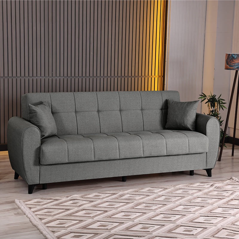 Canapea extensibila 3-seater sofabed Lincoln, Stofa, 226x84x93 cm - Antracit