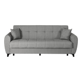 Canapea extensibila 3-seater sofabed Lincoln, Stofa, 226x84x93 cm - Gri