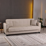Canapea extensibila 3-seater sofabed Modesto, Stofa, 213x84x86 cm - Crem