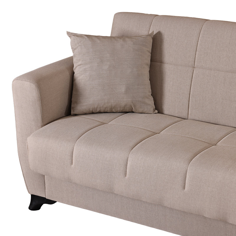 Canapea extensibila 3-seater sofabed Modesto, Stofa, 213x84x86 cm - Crem