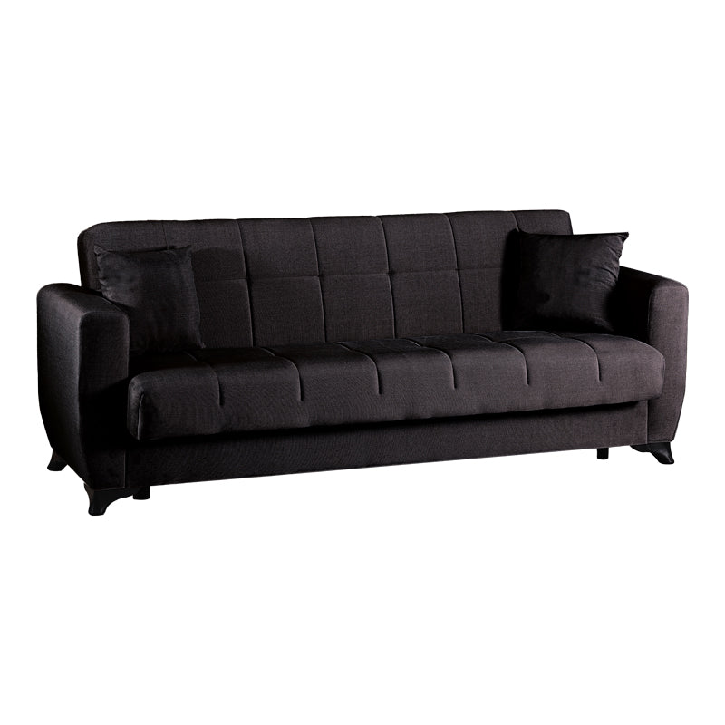 Canapea extensibila 3-seater sofabed Modesto, Stofa, 213x84x86 cm - Negru