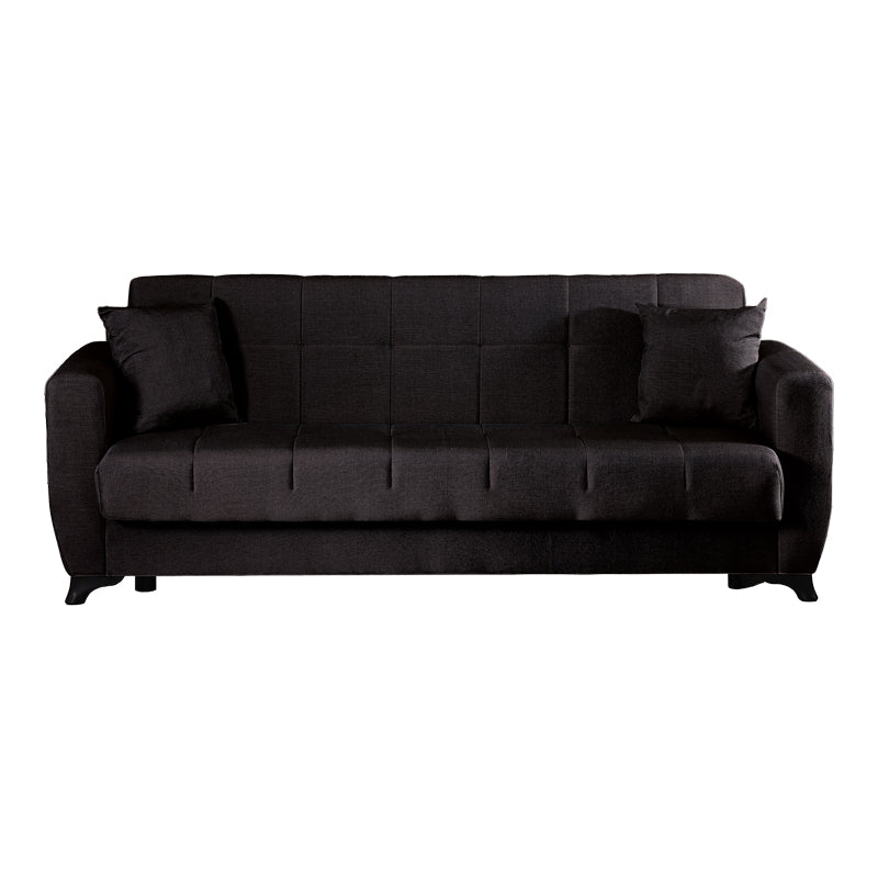 Canapea extensibila 3-seater sofabed Modesto, Stofa, 213x84x86 cm - Negru