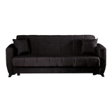 Canapea extensibila 3-seater sofabed Modesto, Stofa, 213x84x86 cm - Negru