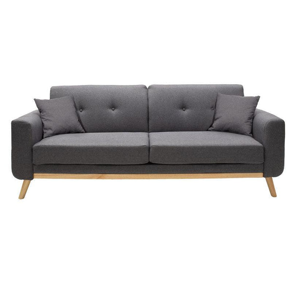 Canapea extensibila Carmelo material, Gri inchis - Bej, 214x80x86 cm