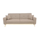 Canapea extensibila Carmelo - stofa, bej, 214x80x86 cm