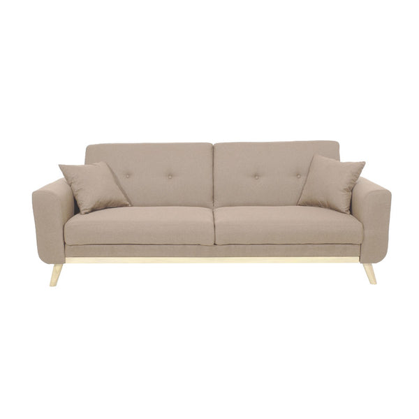 Canapea extensibila Carmelo - stofa, bej, 214x80x86 cm
