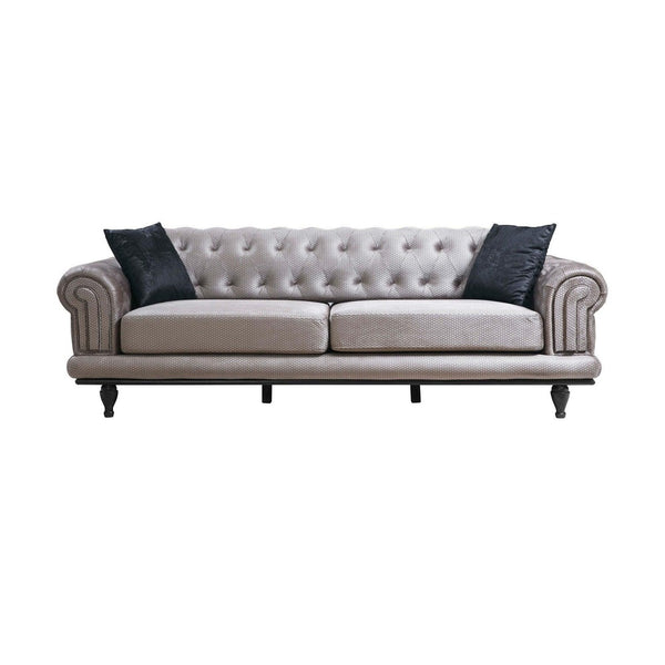 Canapea extensibila cu 3 Locuri Polyanna, Gri, 230x95x78 cm