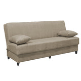Canapea extensibila cu 3 locuri Romina cu spatiu de depozitare, 190x85x90 cm - Crem