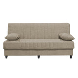 Canapea extensibila cu 3 locuri Romina cu spatiu de depozitare, 190x85x90 cm - Crem
