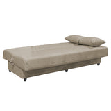 Canapea extensibila cu 3 locuri Romina cu spatiu de depozitare, 190x85x90 cm - Crem