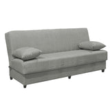 Canapea extensibila cu 3 locuri Romina cu spatiu de depozitare, 190x85x90 cm - Gri Deschis