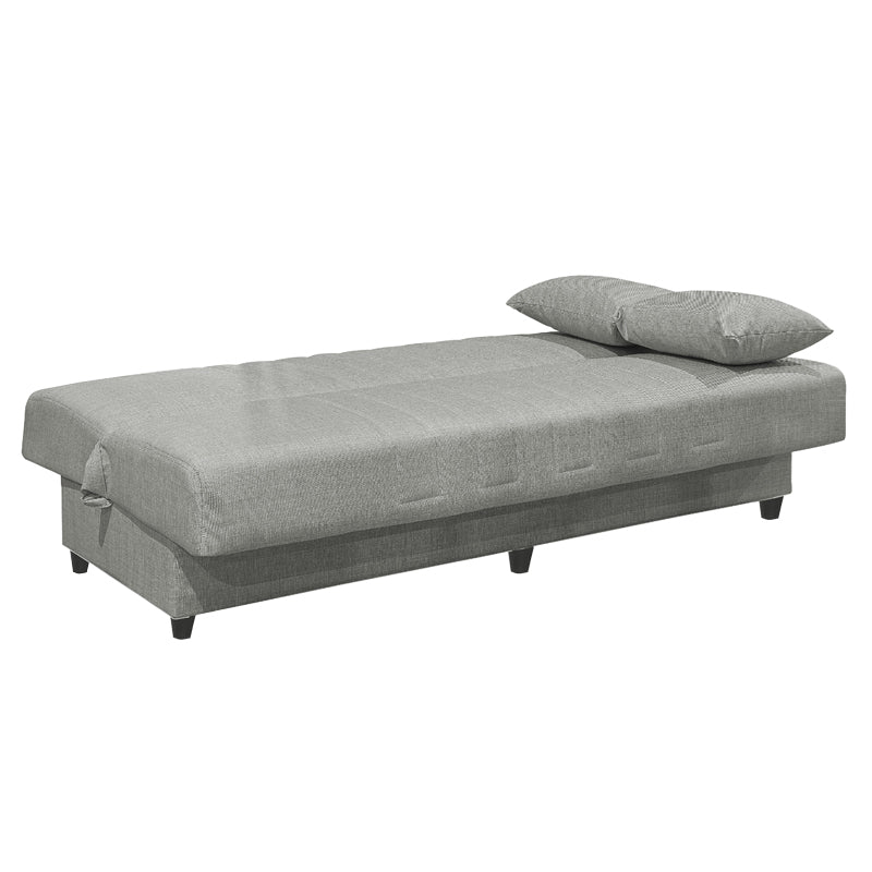 Canapea extensibila cu 3 locuri Romina cu spatiu de depozitare, 190x85x90 cm - Gri Deschis