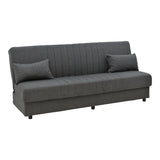 Canapea extensibila cu 3 locuri Romina cu spatiu de depozitare, 190x85x90 cm - Gri Inchis