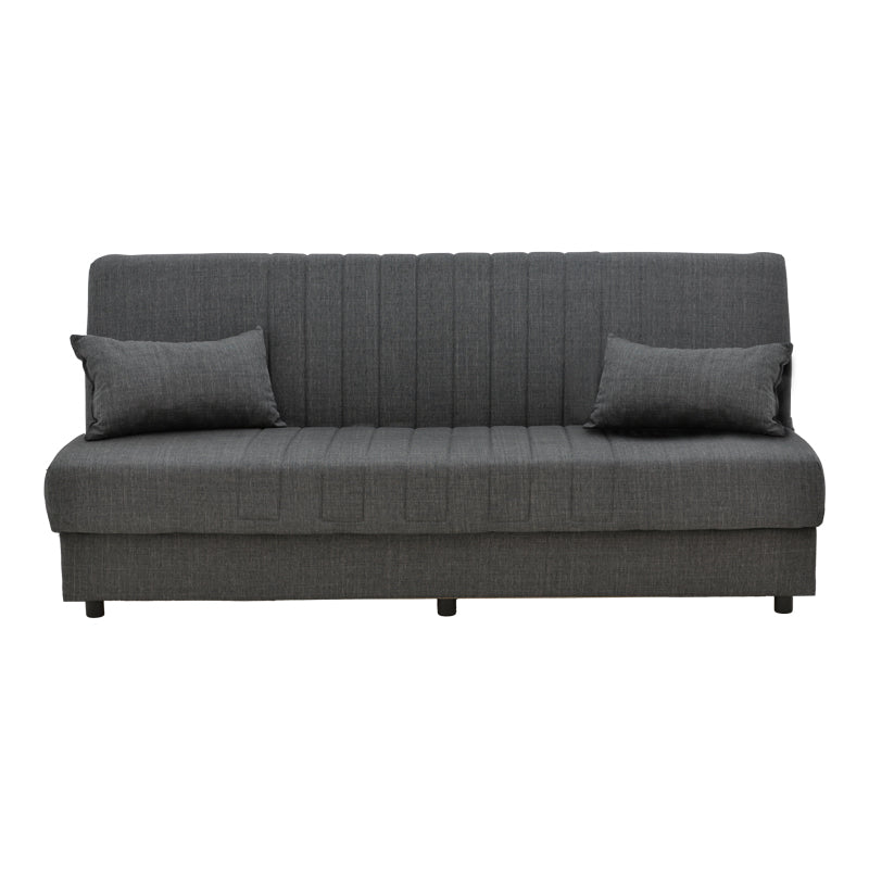 Canapea extensibila cu 3 locuri Romina cu spatiu de depozitare, 190x85x90 cm - Gri Inchis