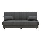 Canapea extensibila cu 3 locuri Romina cu spatiu de depozitare, 190x85x90 cm - Gri Inchis
