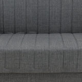 Canapea extensibila cu 3 locuri Romina cu spatiu de depozitare, 190x85x90 cm - Gri Inchis