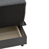 Canapea extensibila cu 3 locuri Romina cu spatiu de depozitare, 190x85x90 cm - Gri Inchis