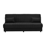 Canapea extensibila cu 3 locuri Romina cu spatiu de depozitare, 190x85x90 cm - Negru