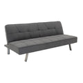 Canapea extensibila cu 3 locuri Travis cu stofa gri de 175x83x74 cm