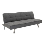 Canapea extensibila cu 3 locuri Travis cu stofa, Gri - Gri inchis, 175x83x74 cm