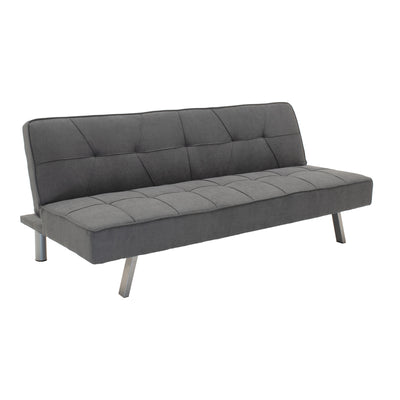 Canapea extensibila cu 3 locuri Travis cu stofa gri de 175x83x74 cm
