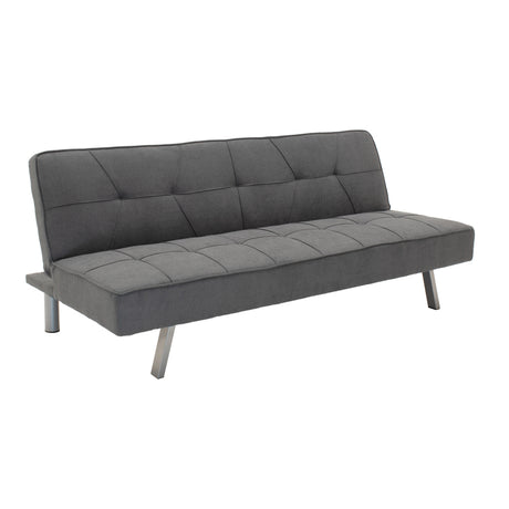 Canapea extensibila cu 3 locuri Travis cu stofa, gri, 175x83x74 cm