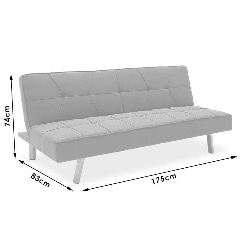 Canapea extensibila cu 3 locuri Travis cu stofa, gri, 175x83x74 cm, foto produs 9
