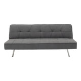 Canapea extensibila cu 3 locuri Travis cu stofa, Gri - Gri inchis, 175x83x74 cm