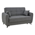 Canapea extensibila cu depozitare 2 locuri Lincoln tesatura Gri 165x85x90 cm