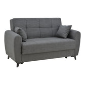 Canapea extensibila cu depozitare 2 locuri Lincoln tesatura Gri 165x85x90 cm