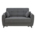 Canapea extensibila cu depozitare 2 locuri Lincoln tesatura, Gri, 165x85x90 cm, imagine suplimentara