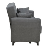 Canapea extensibila cu depozitare 2 locuri Lincoln tesatura, Gri, 165x85x90 cm, detaliu produs