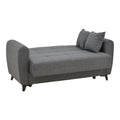 Canapea extensibila cu depozitare 2 locuri Lincoln tesatura, Gri, 165x85x90 cm, perspectiva suplimentara