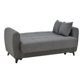 Canapea extensibila cu depozitare 2 locuri Lincoln tesatura, Gri, 165x85x90 cm, perspectiva suplimentara