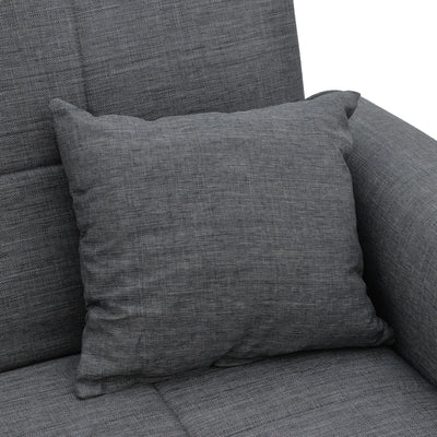 Canapea extensibila cu depozitare 2 locuri Lincoln tesatura, Gri, 165x85x90 cm, foto produs