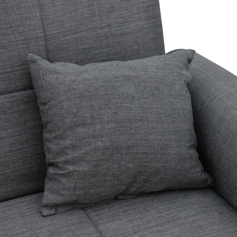 Canapea extensibila cu depozitare 2 locuri Lincoln tesatura, Gri, 165x85x90 cm, foto produs