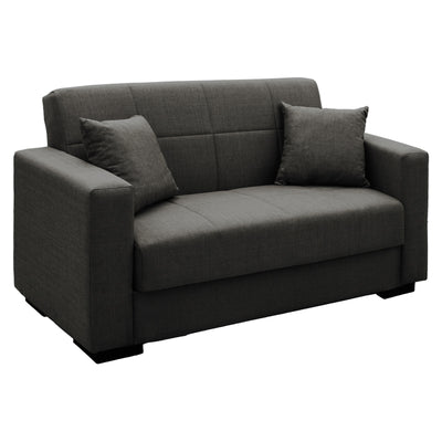 Canapea extensibila cu depozitare 2 locuri Vox stofa antracit 154x82x83 cm