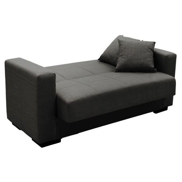 Canapea extensibila cu depozitare 2 locuri Vox stofa, antracit, 154x82x83 cm